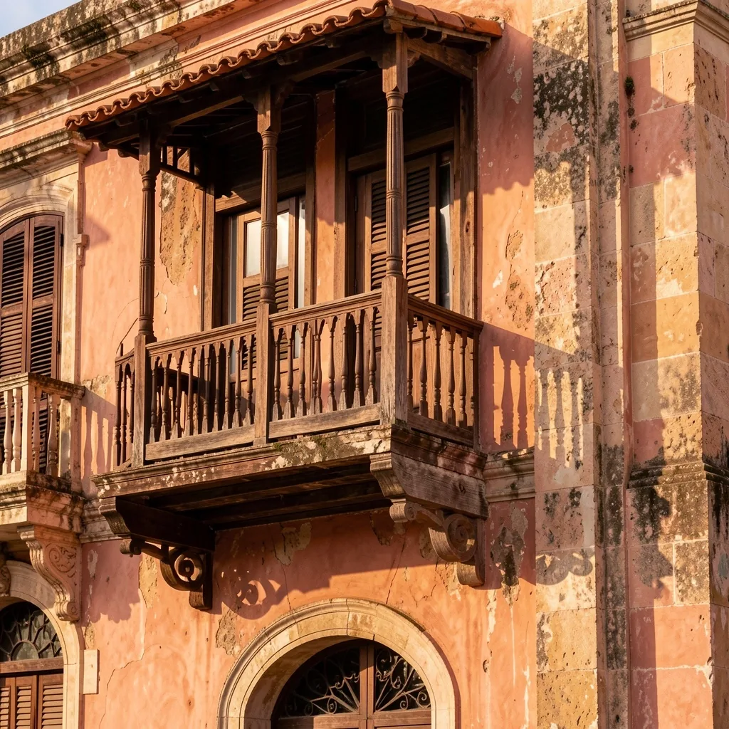 Detalle de fachada colonial en Cartagena