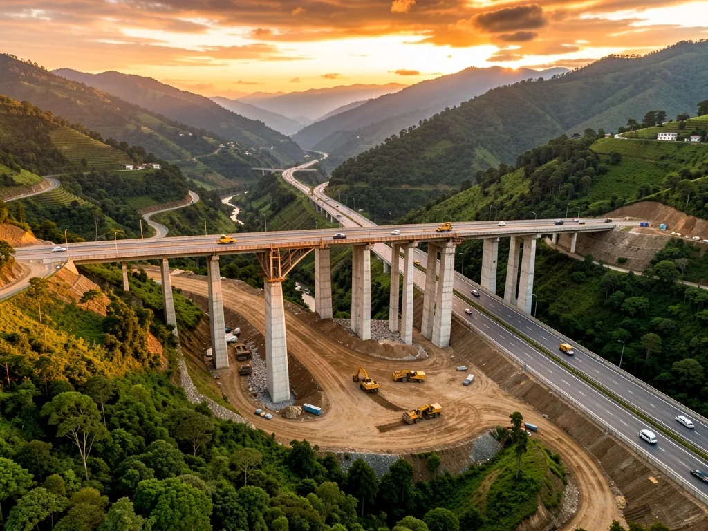 Construcción de infraestructura vial en Colombia